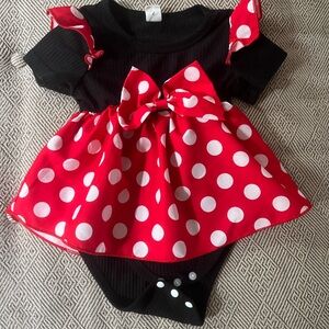Red Polka Dot Baby Dress with Bow